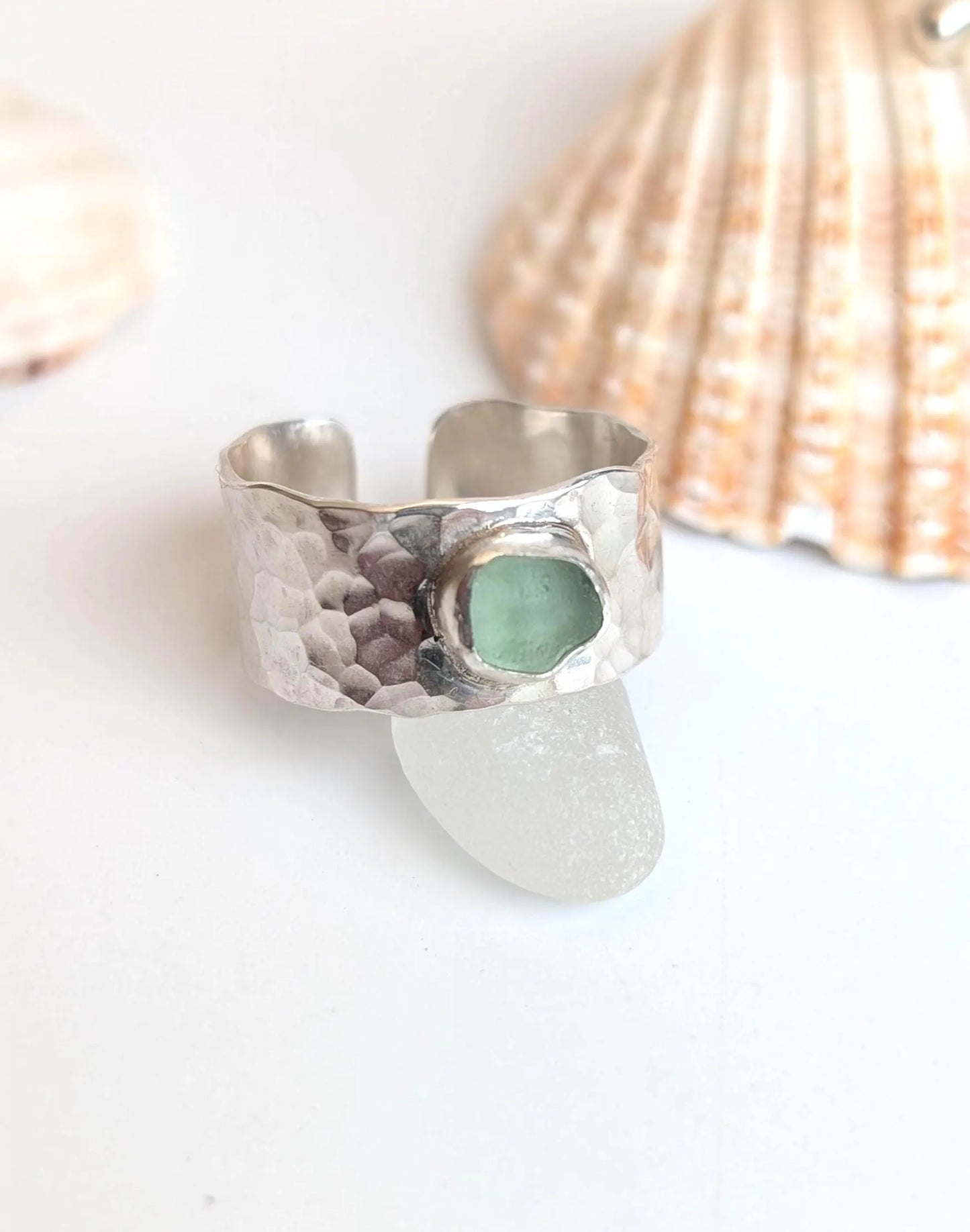 Adjustable Sea Glass Rings
