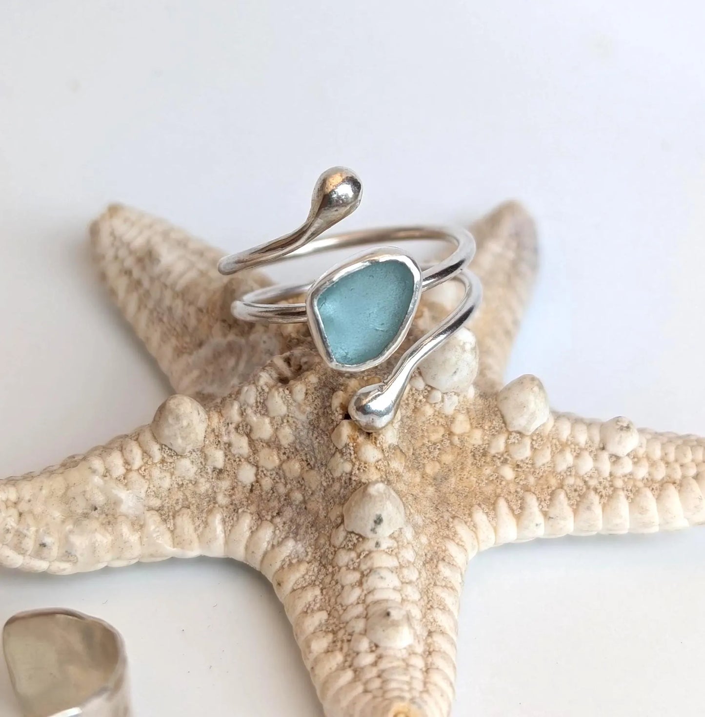 Adjustable Sea Glass Rings