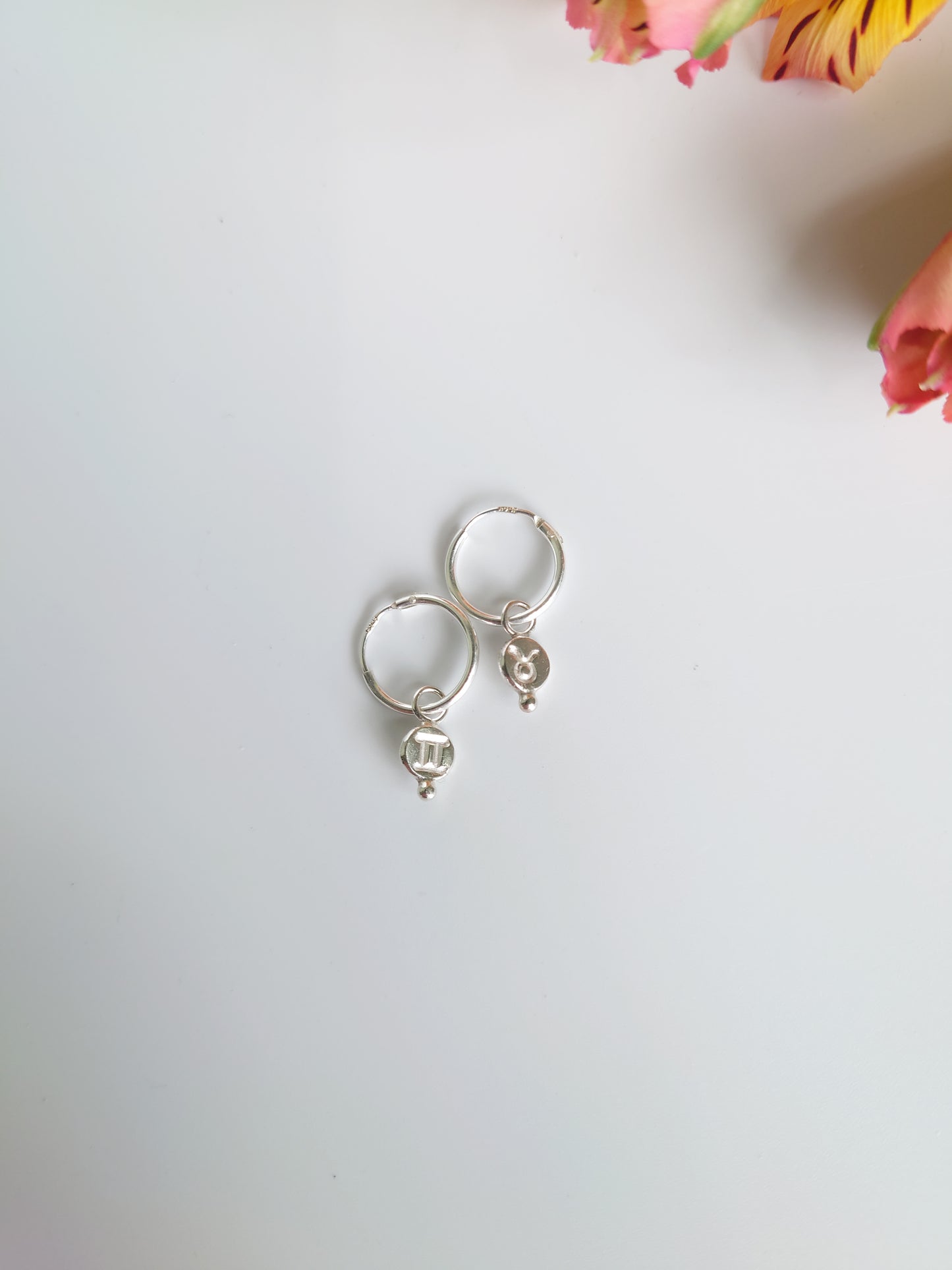 Star Sign Dainty Hoop Earring