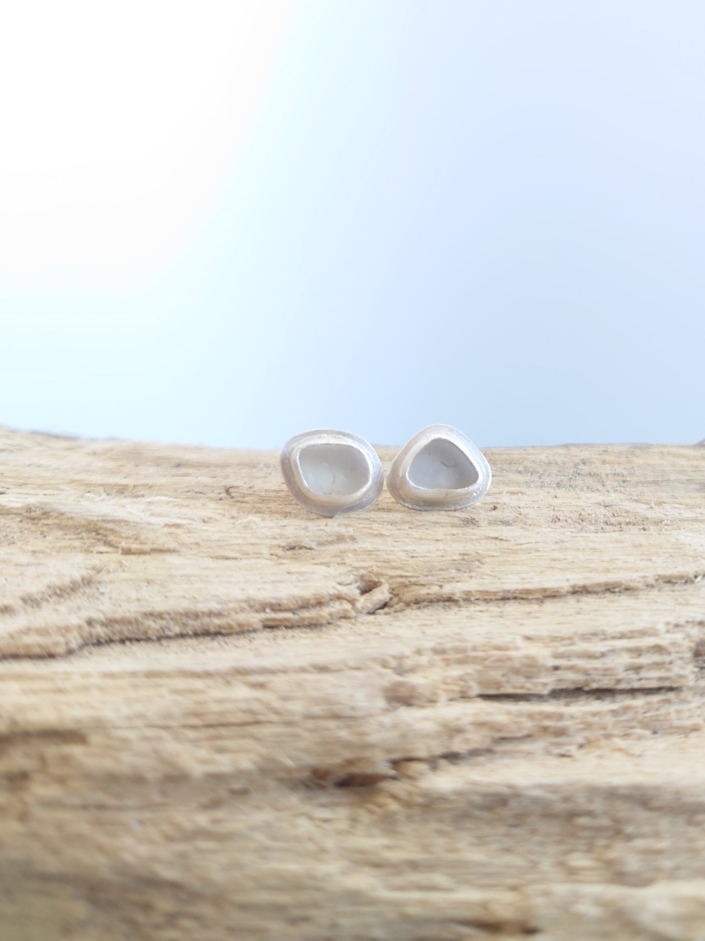 Sea Glass Satin Studs