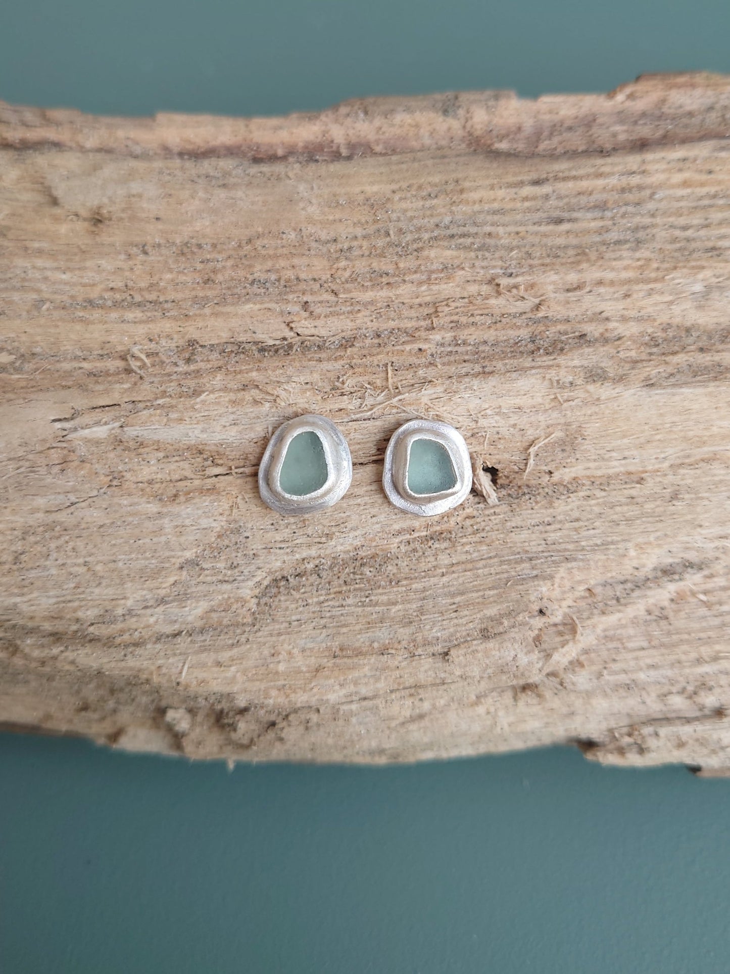 Sea Glass Satin Studs