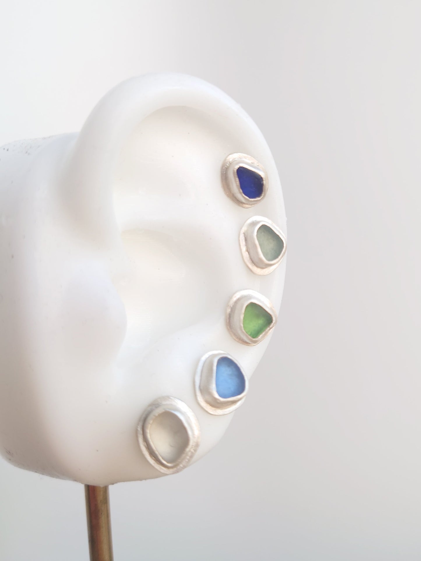 Sea Glass Satin Studs