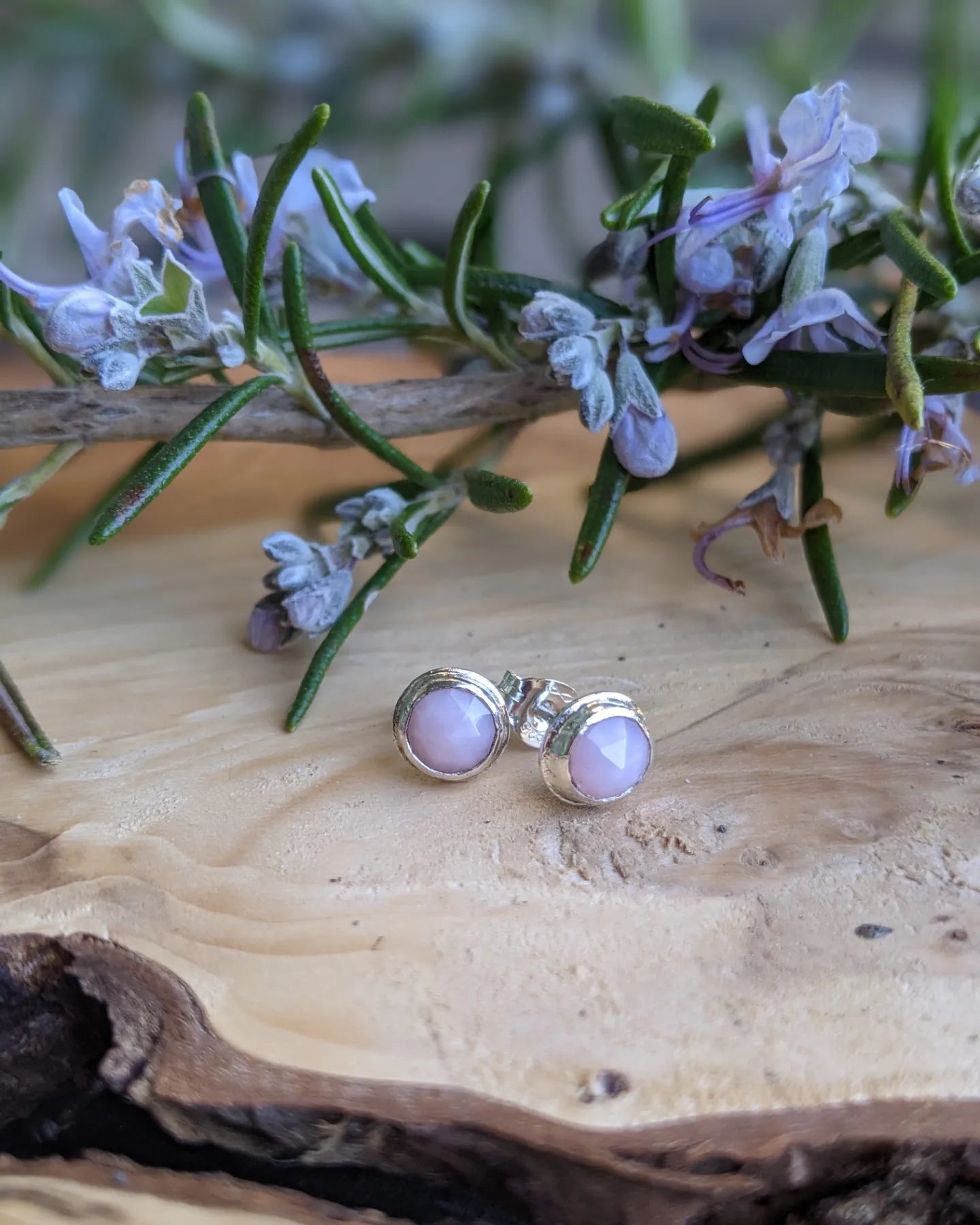 Pink Opal Studs