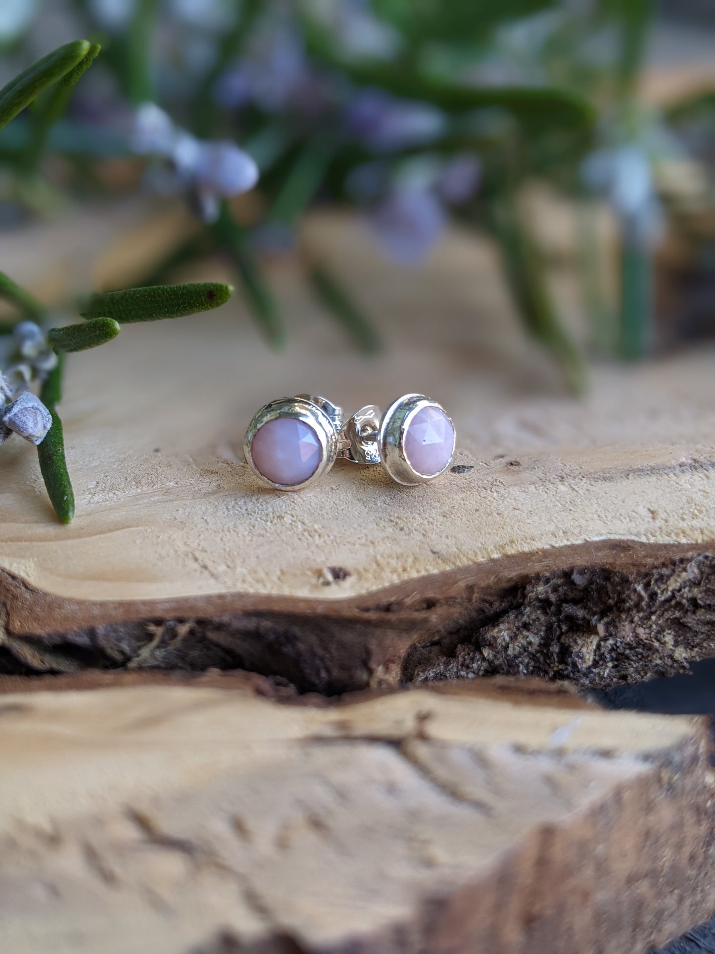 Pink Opal Studs