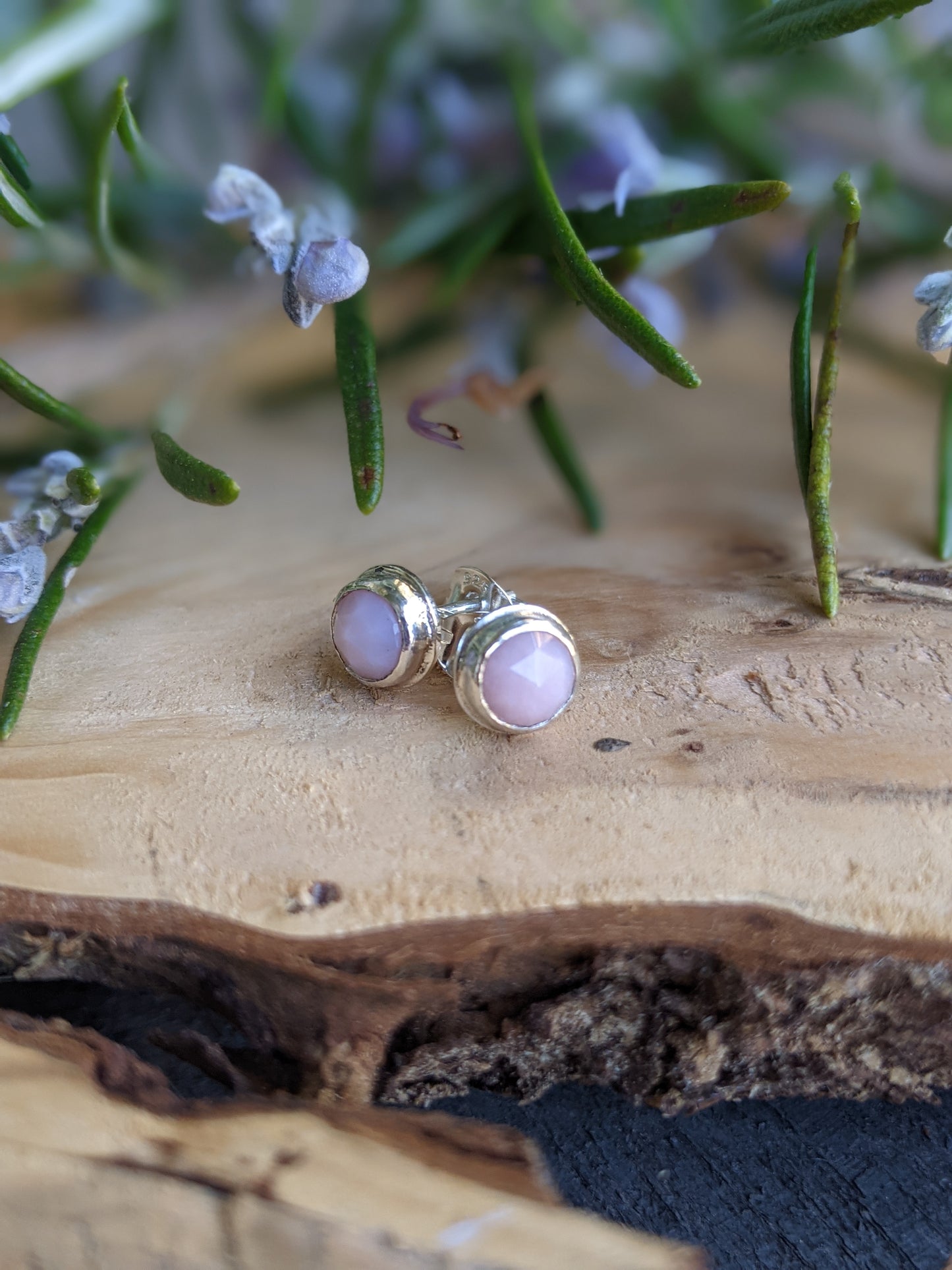 Pink Opal Studs