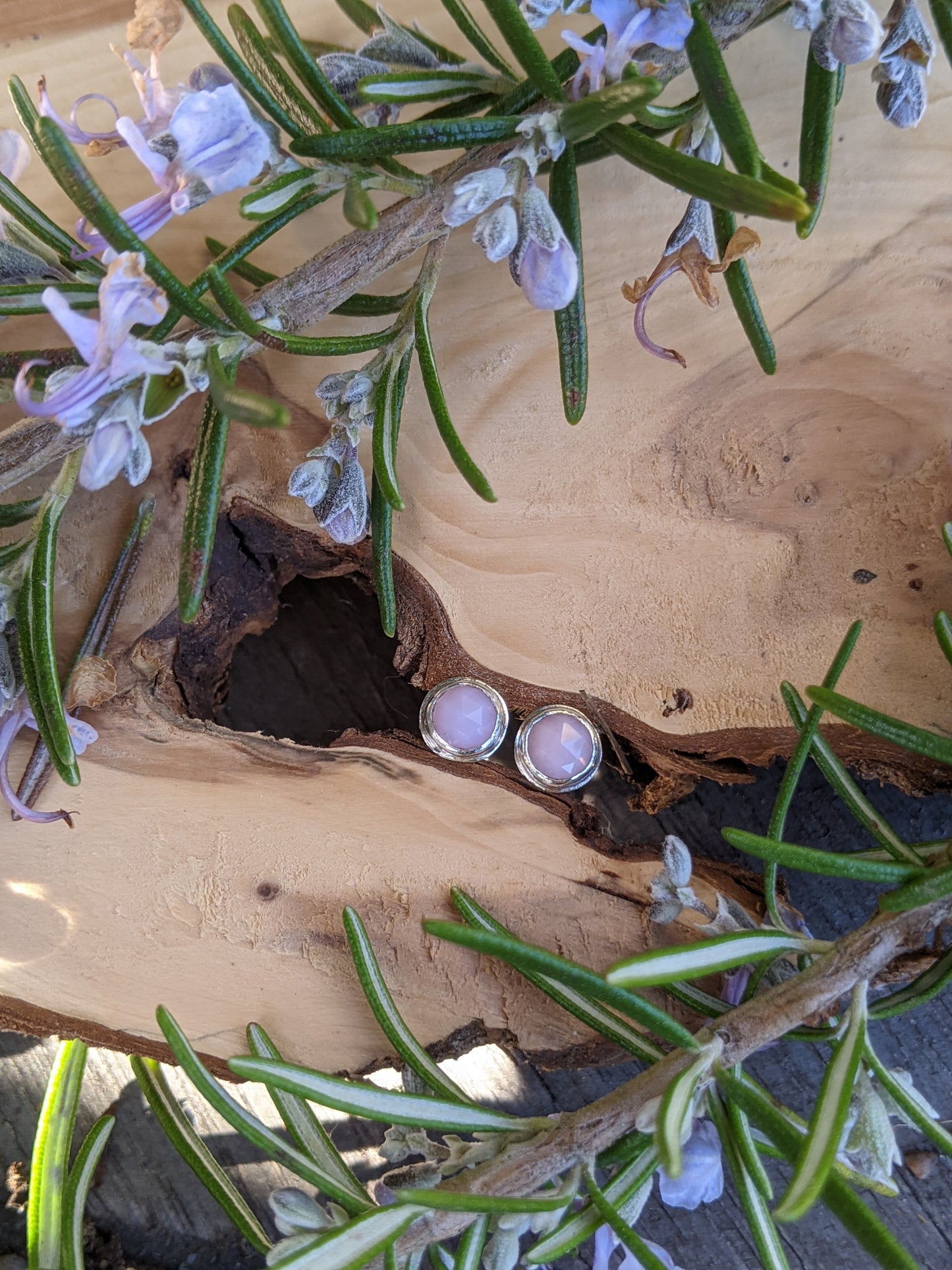 Pink Opal Studs