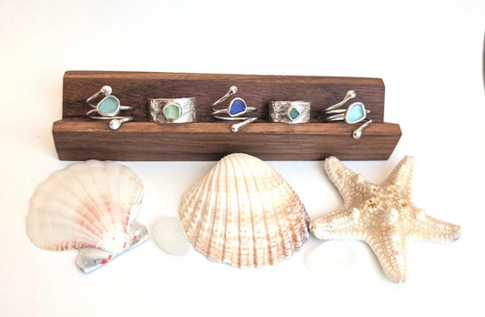 Adjustable Sea Glass Rings